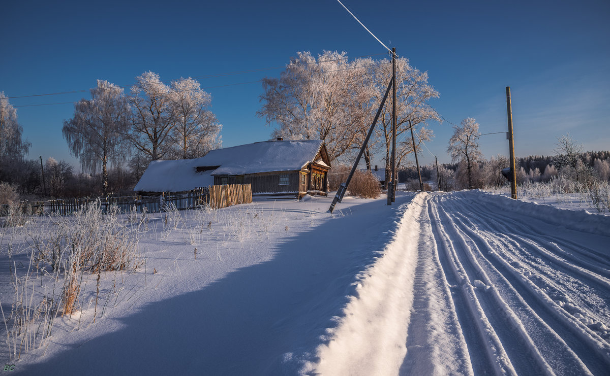 фото зимний пейзаж в деревне