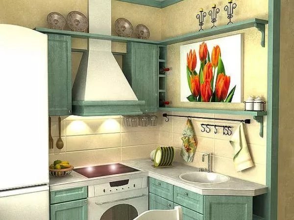 интерьер малогабаритной кухни фото