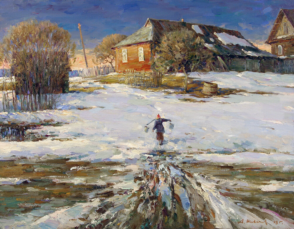 зимние пейзажи советских художников фото