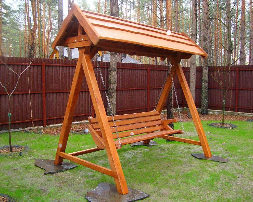 качели деревянные фото