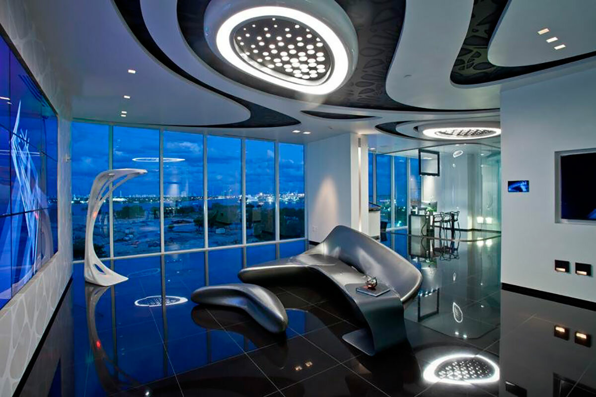 футуристический интерьер фото