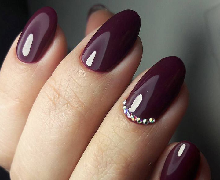 Темно Бордовые Ногти Дизайн Фото