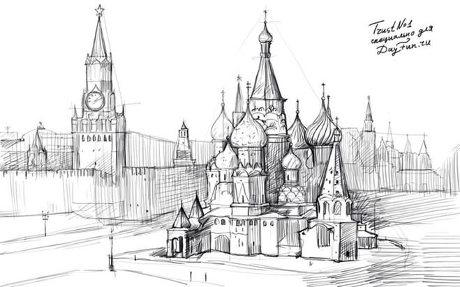 кремль карандашом фото