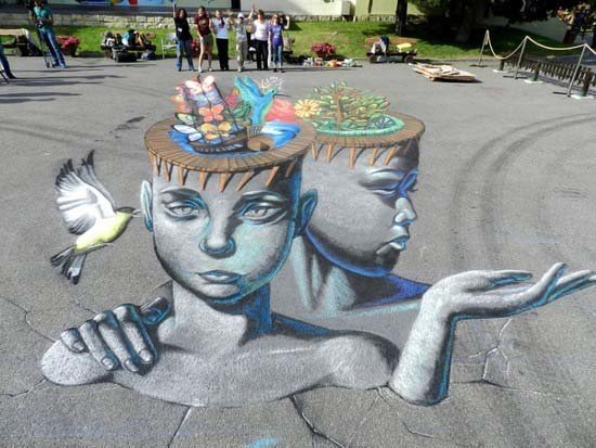 3d рисунки на асфальте фото