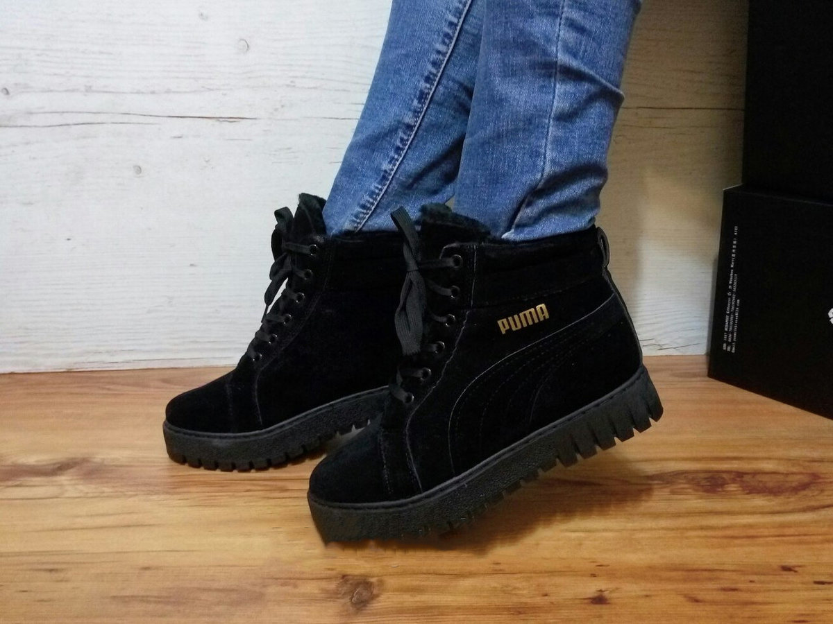 зимние ботинки puma женские замшевые фото