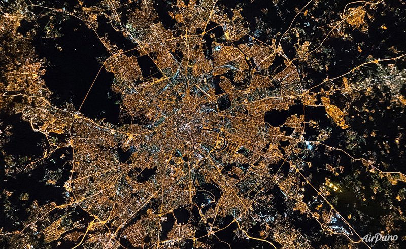 ночная москва из космоса фото