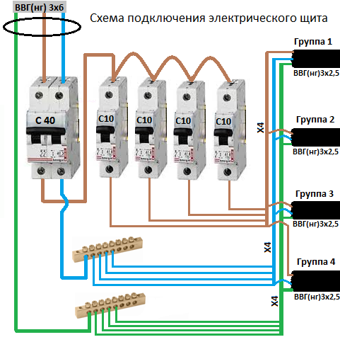 подключение электроавтоматов схема