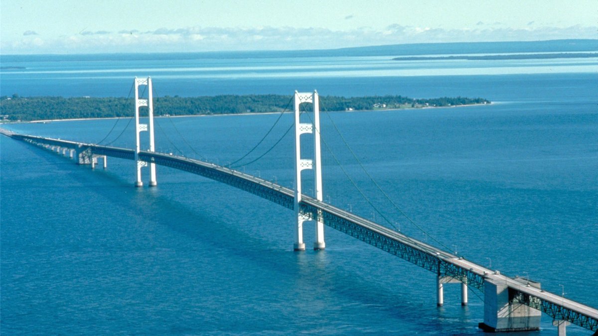 мост mackinac, мичиган фото