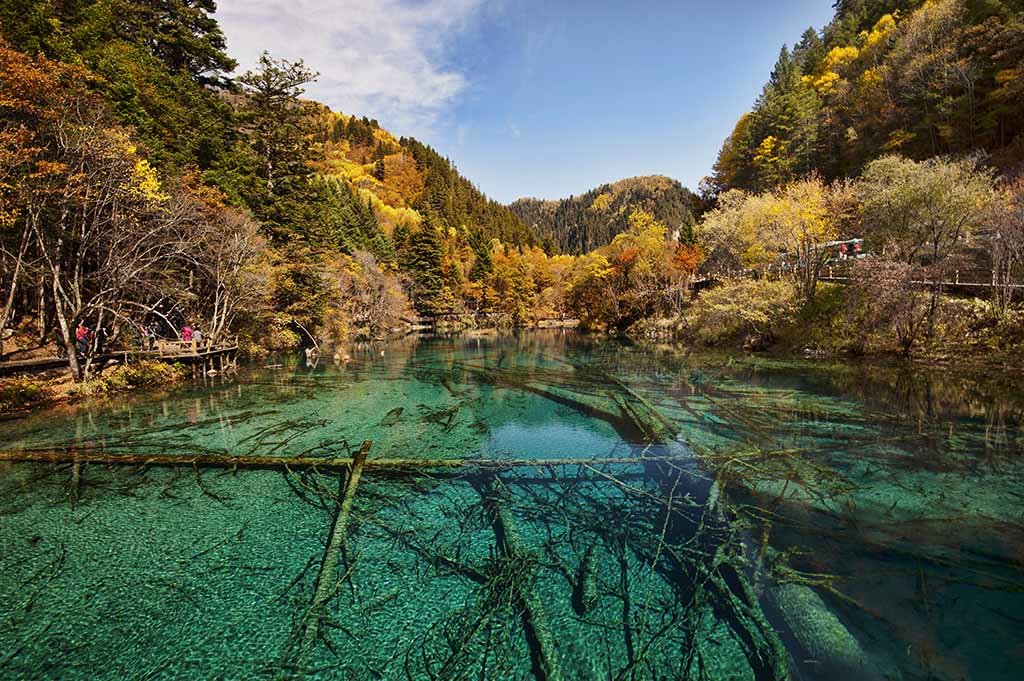 долина цзючжайгоу, сычуань, китай фото