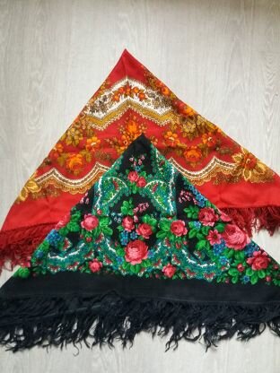 старинный русский платок фото