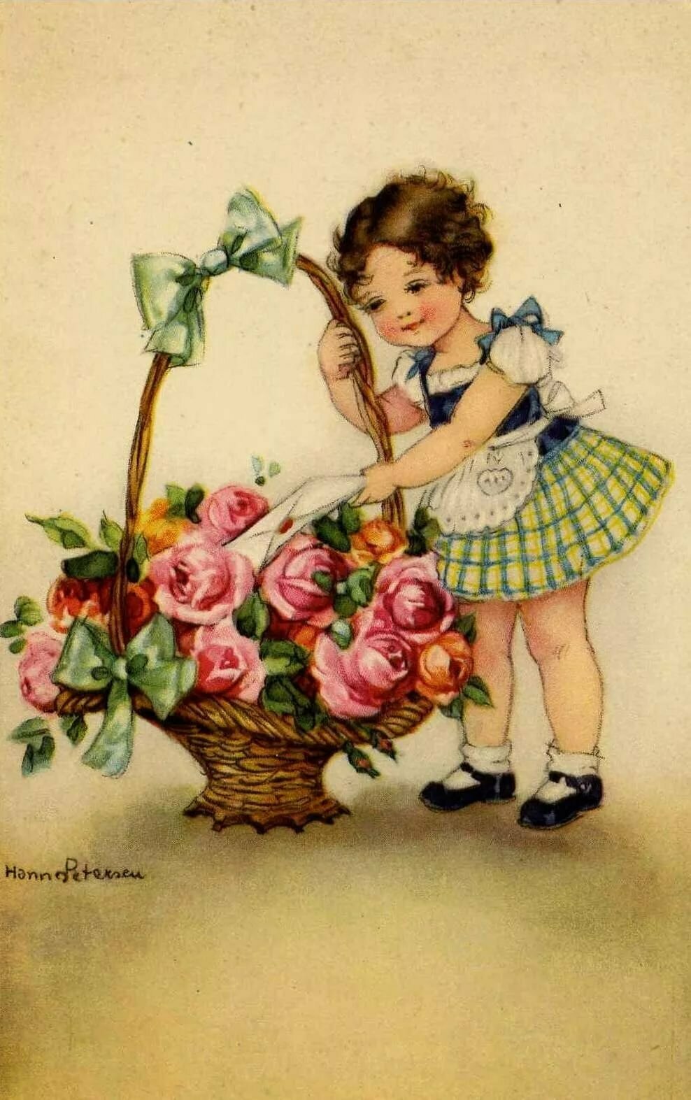 Старинная немецкая открытка с днем рождения