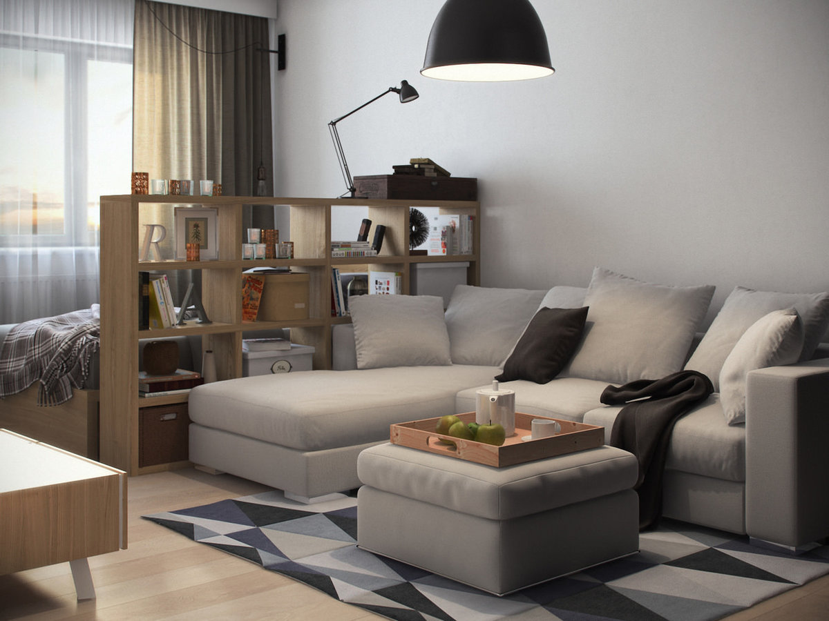как разместить мебель в однокомнатной квартире