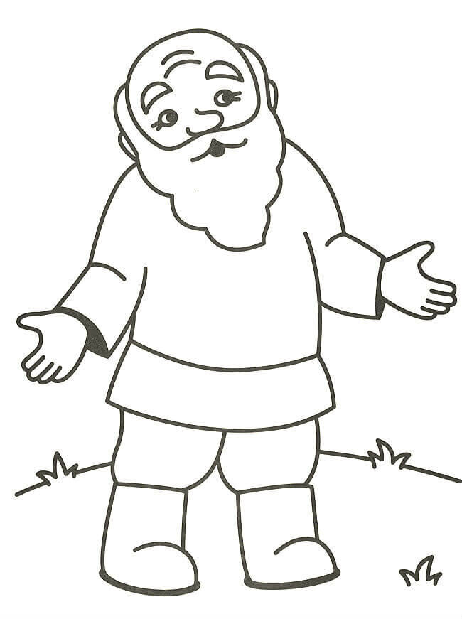 Раскраска Дед Распечатать