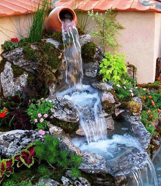 декоративный водопад на даче фото