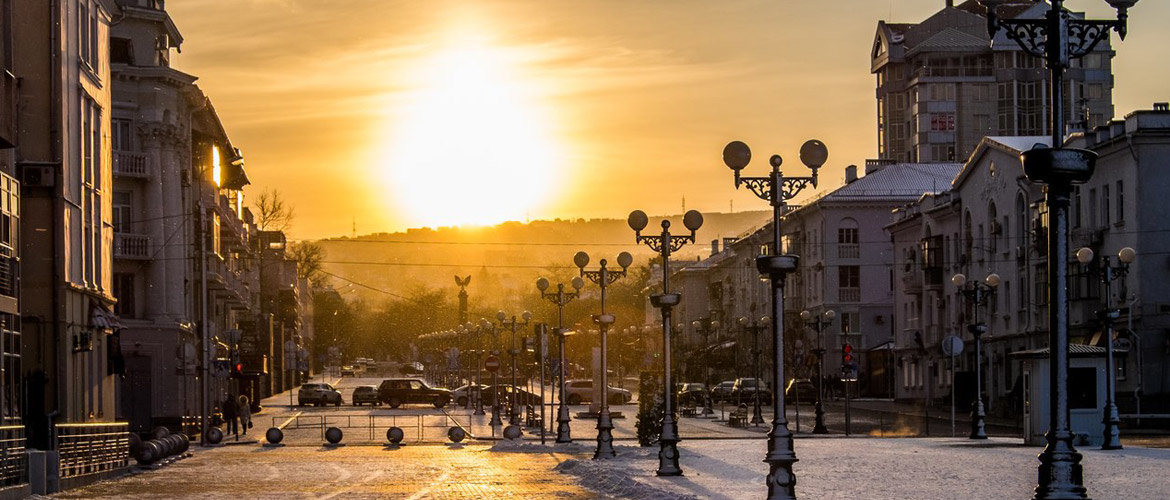 улица закат фото