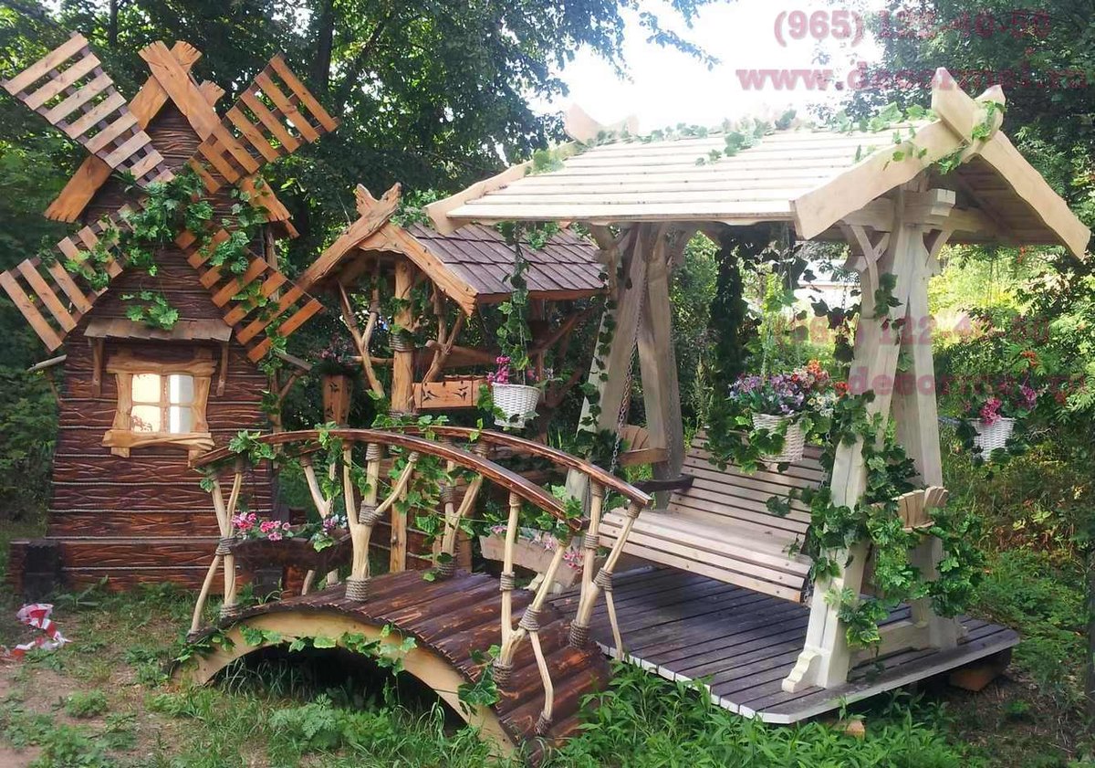 пергола в деревенском стиле фото