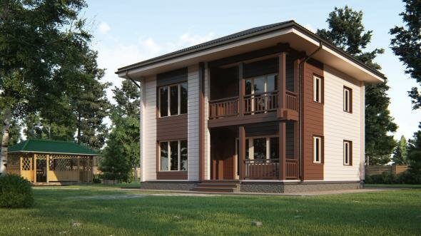 дом 120 м2 из клееного бруса фото