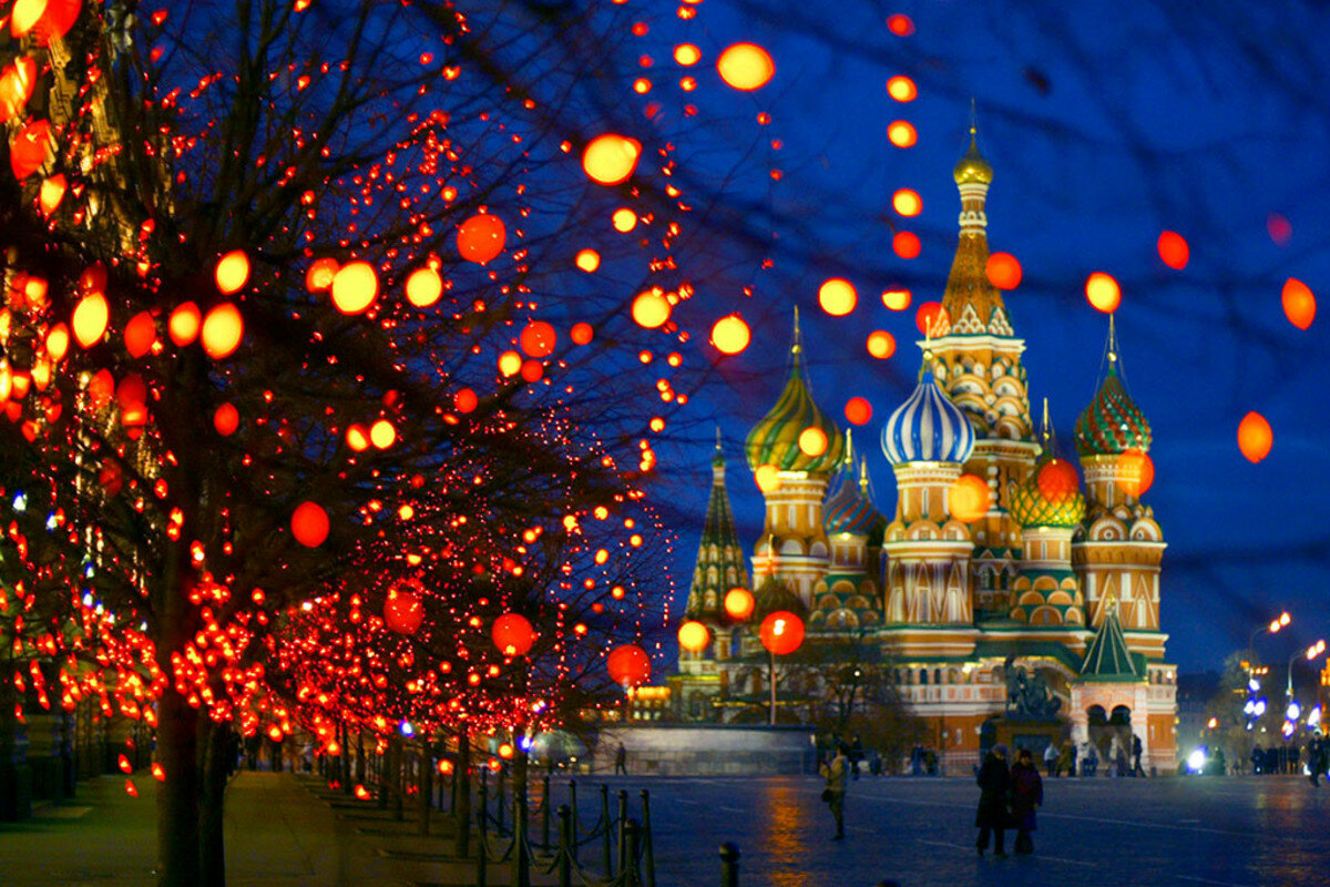 новогодняя ночная москва фото