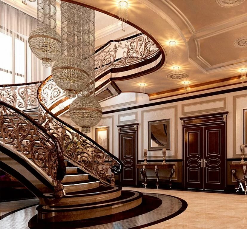 интерьер холла в особняке в стиле арт деко фото