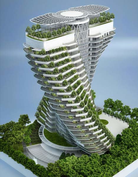 agora garden – башня «зеленой днк» фото