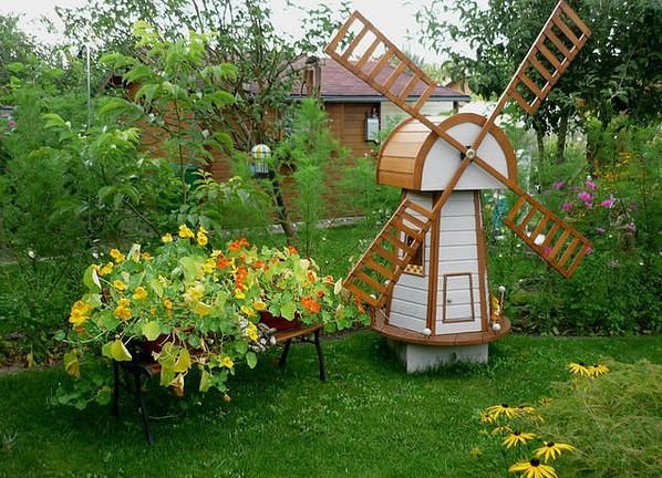 декоративная мельница для сада своими руками фото