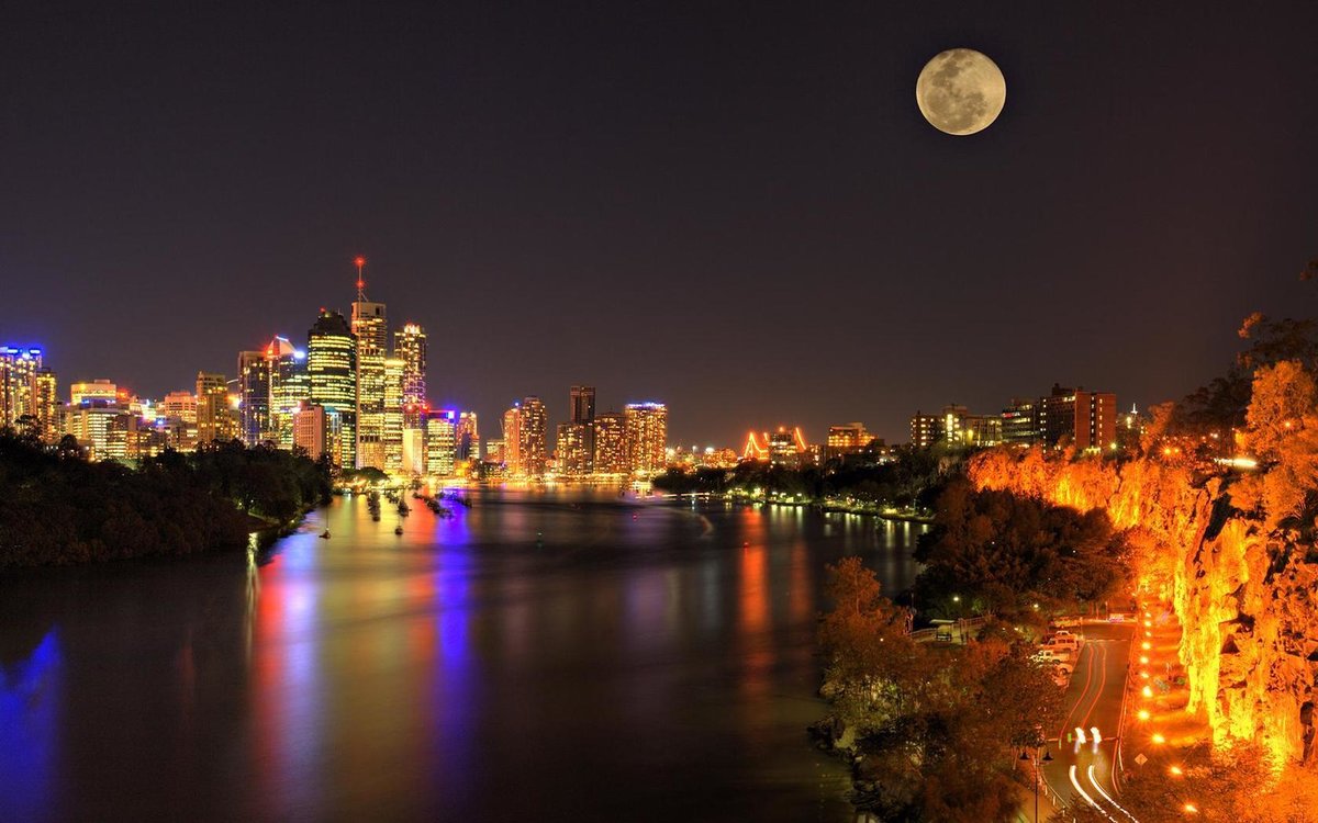 пейзаж ночного города фото