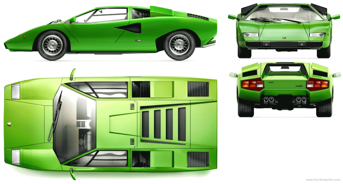 lamborghini countach чертежи фото