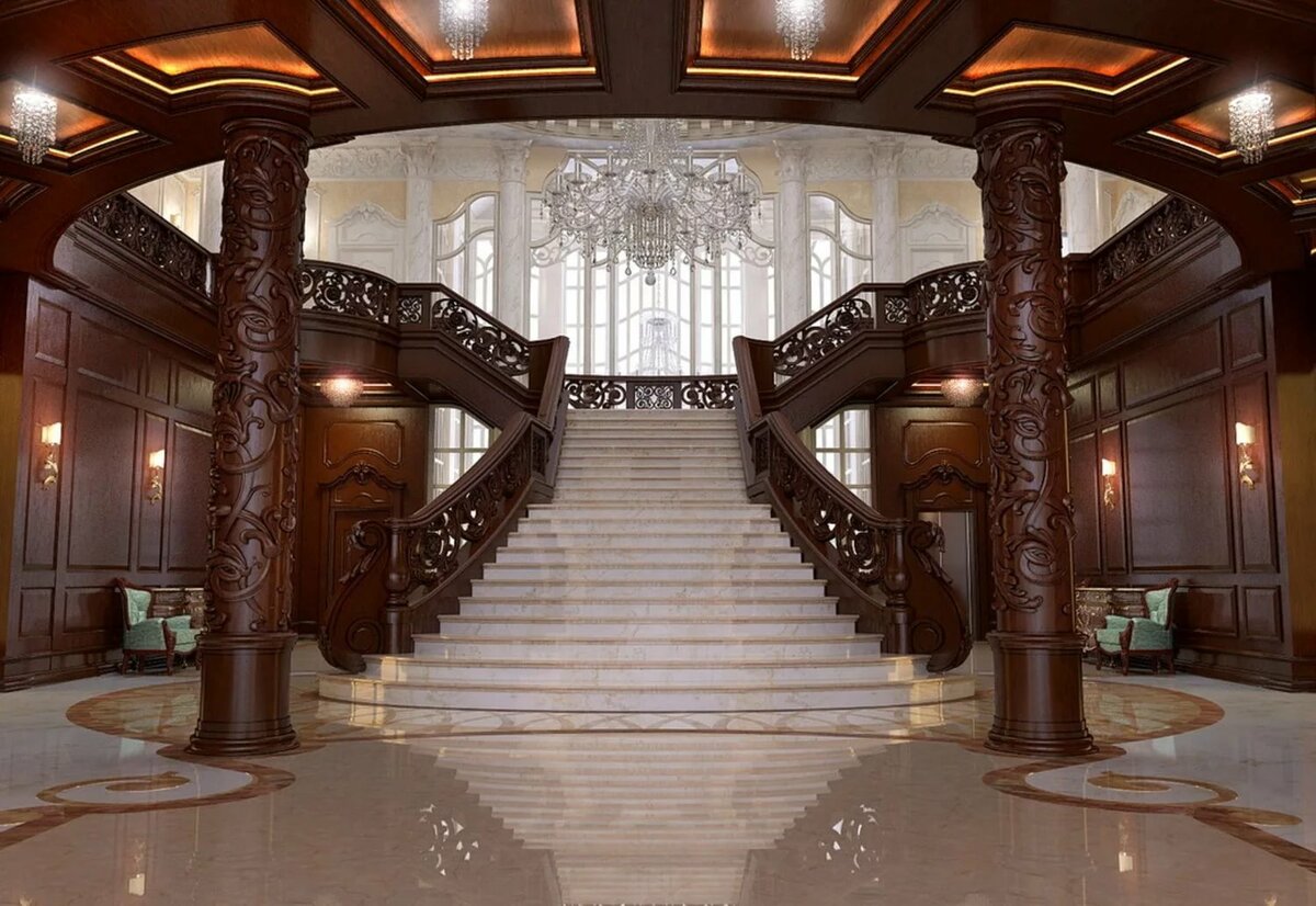 интерьер особняка холл фото