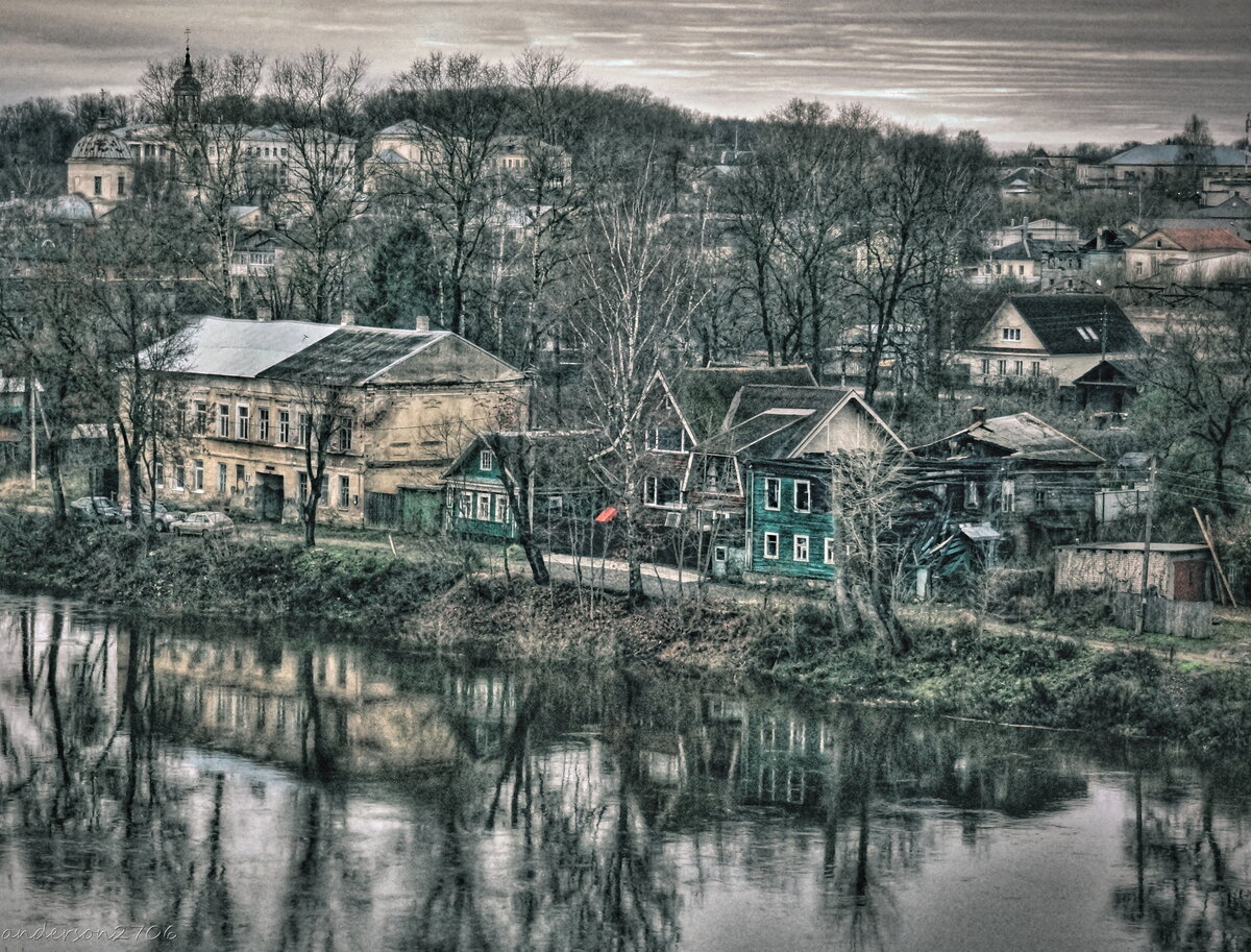 чёрно-белые деревенские пейзажи фото