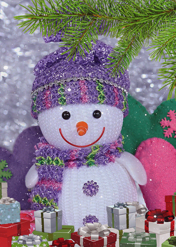 Анимация снеговик