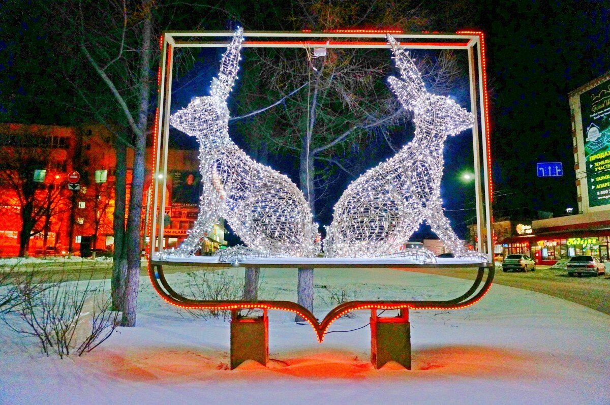 новогодняя световая фигура фото