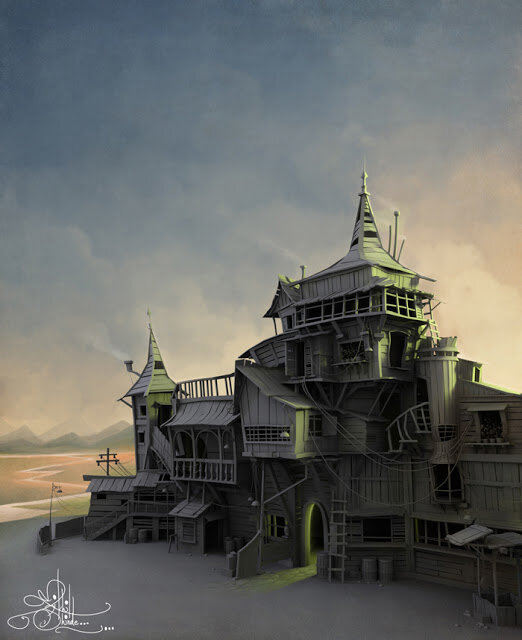 wood house concept art фото