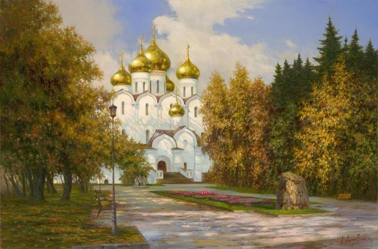 золотые купола - успенский собор (ярославль). фото