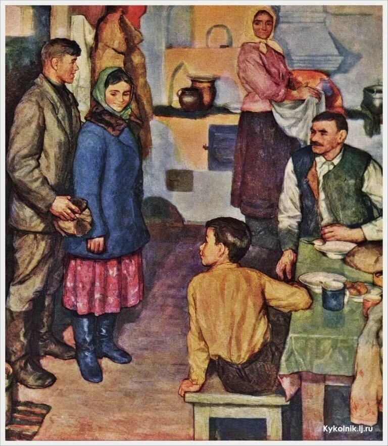 нечитайло василий кириллович (россия, 1915 - 1980) «в гостях у молодых» 1967 фото