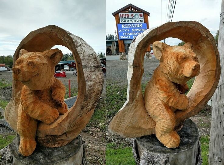 резьба бензопилой по дереву фото