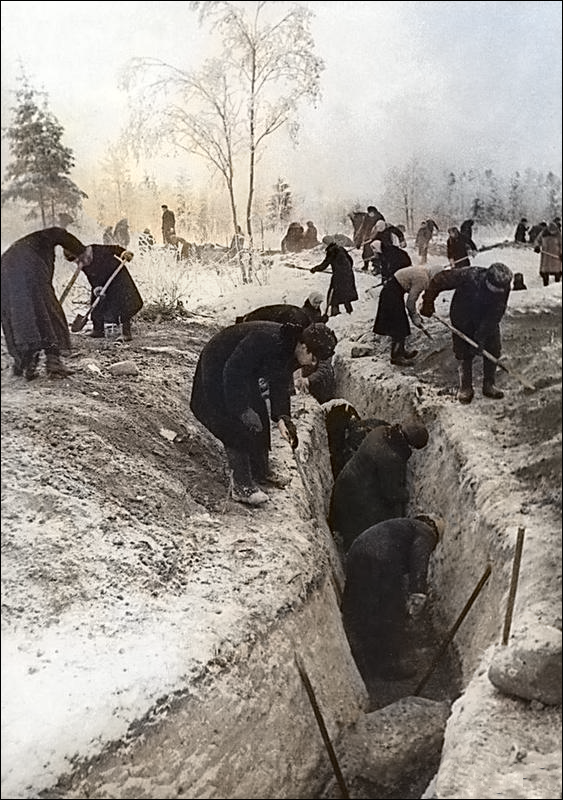 москвичи роют окопы 1941 фото