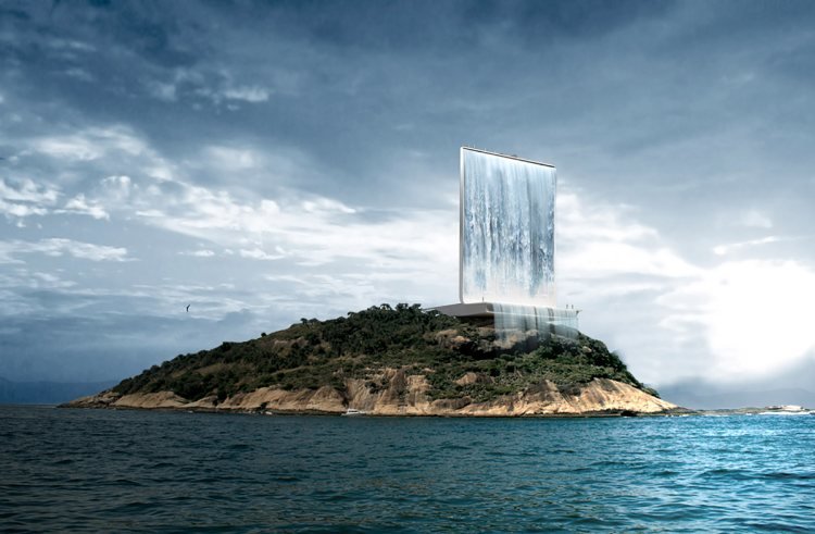 solar city tower — башня-водопад фото