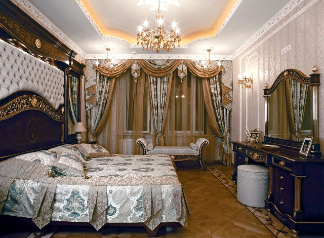 шторы в стиле барокко для спальни фото