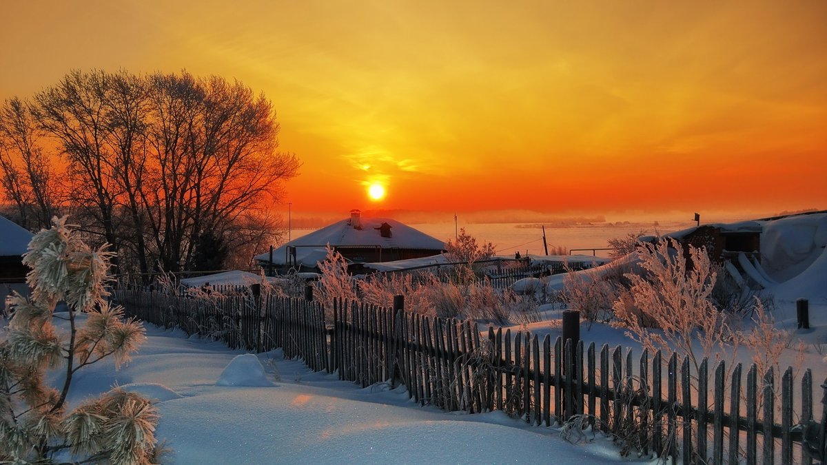 деревня зимой фотографии