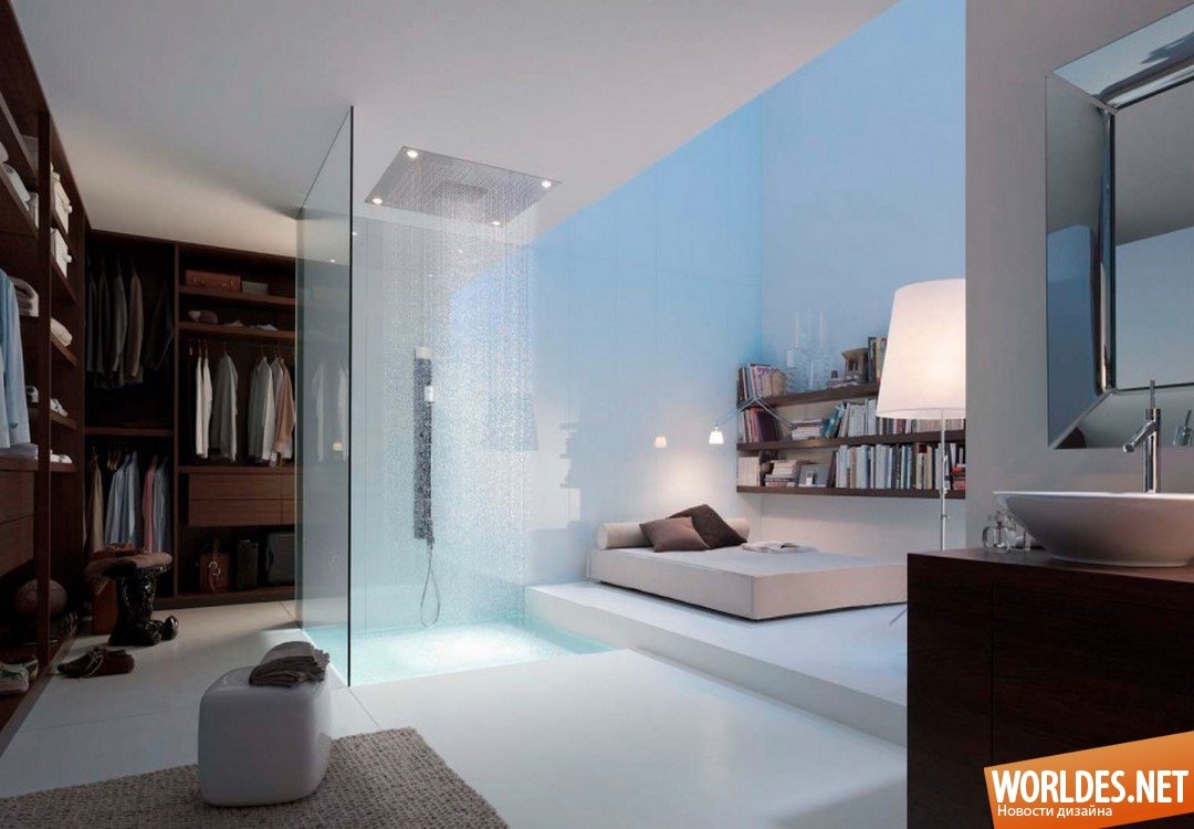 верхний душ hansgrohe axor showercollection showerheaven (10627800) с подсветкой фото