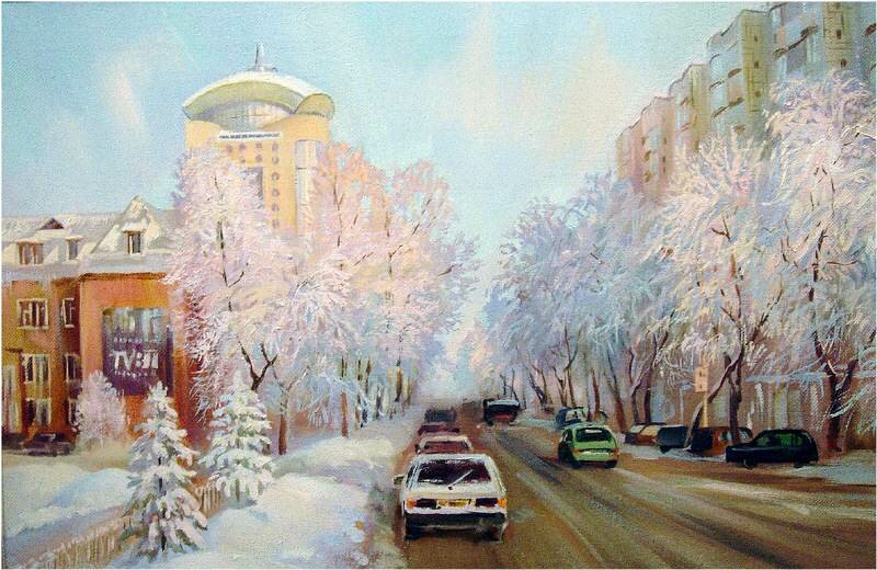 картина городской пейзаж фото