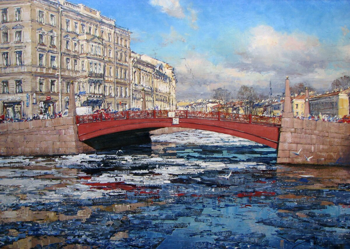 красный мост в санкт петербурге фото