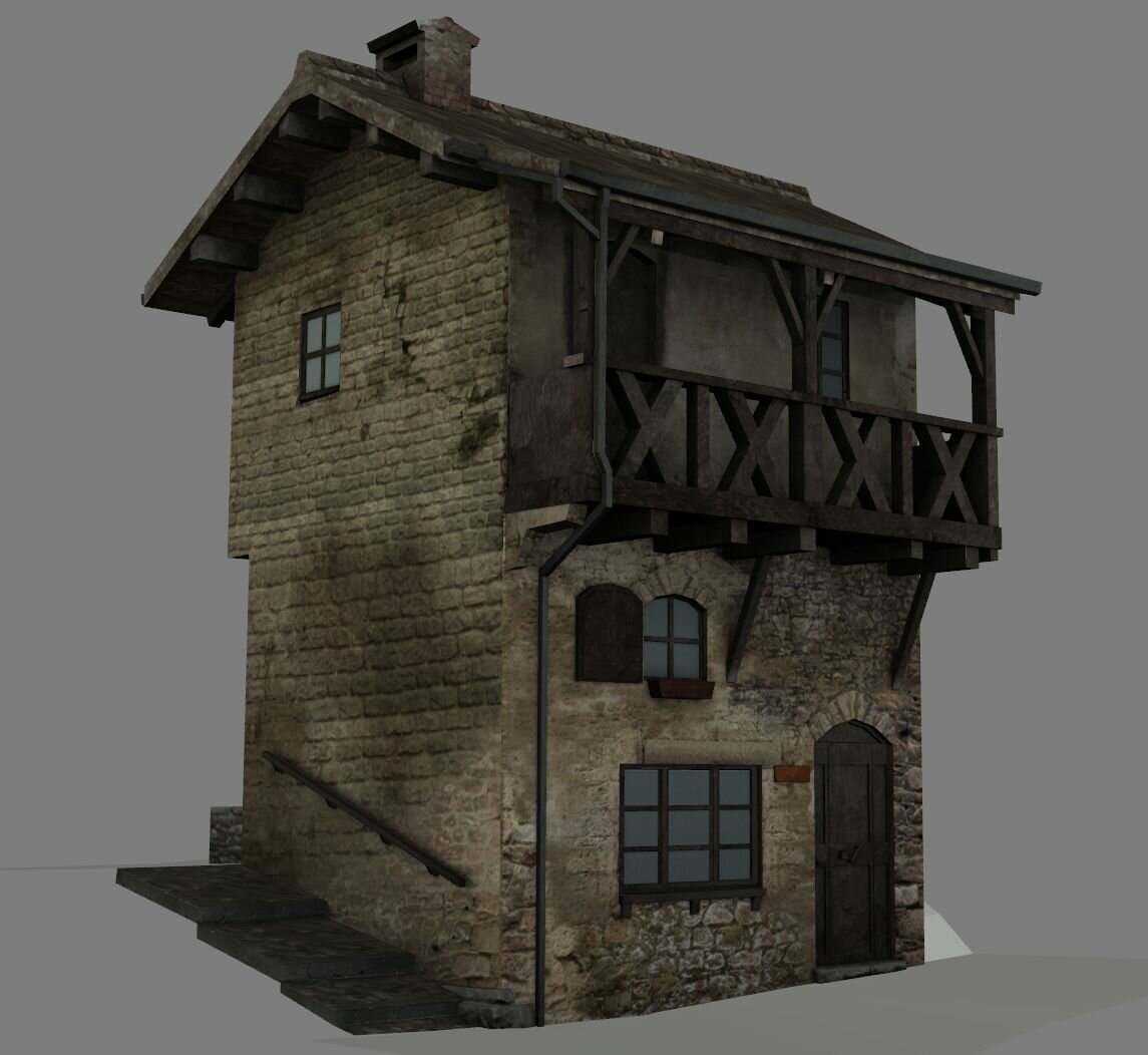 3d модель средневековый дом фото