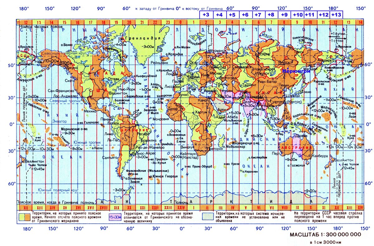 Time zone map.