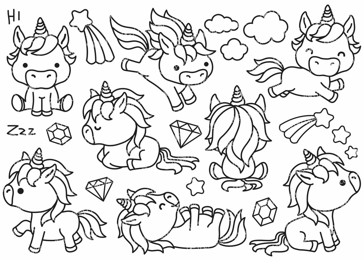 Featured image of post Unicornio Kawaii Unicorn Coloring Pages 1 if you have javascript enabled you can click the print link in the top half of the page and it will automatically print the coloring page only and ignore the advertising and navigation at the top of