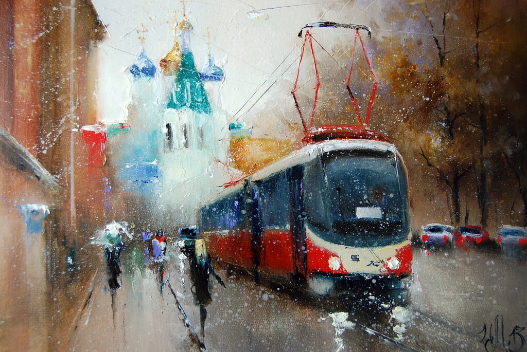 картина трамвай фото