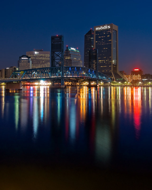 майами ночью. джексонвилл сша. image for Jacksonville FL Skyline. ночной го...