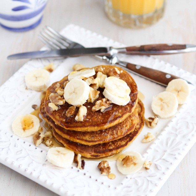 Whole Wheat Oat Gingerbread Pumpkin Pancake Recipe
