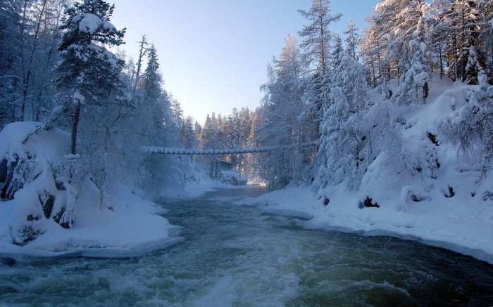 зимняя река фото
