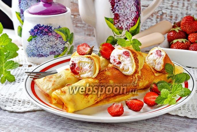 блинчики с клубникой фото